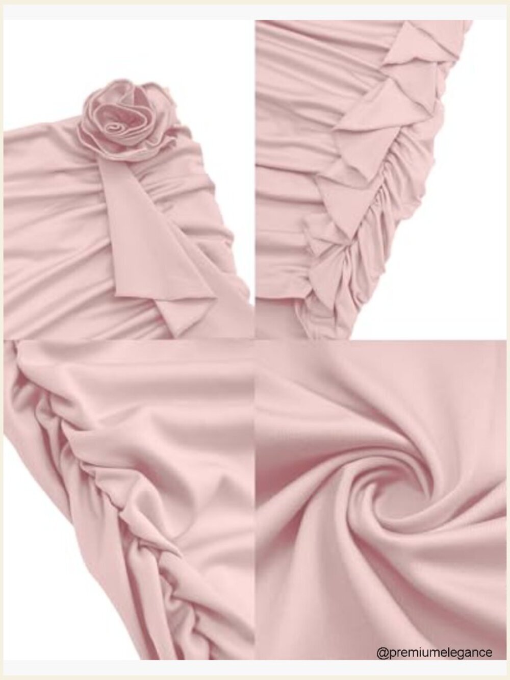 Strapless Ruched Bodycon Mini Dress with 3D Floral Tassels for Party - Picture 6 of 7